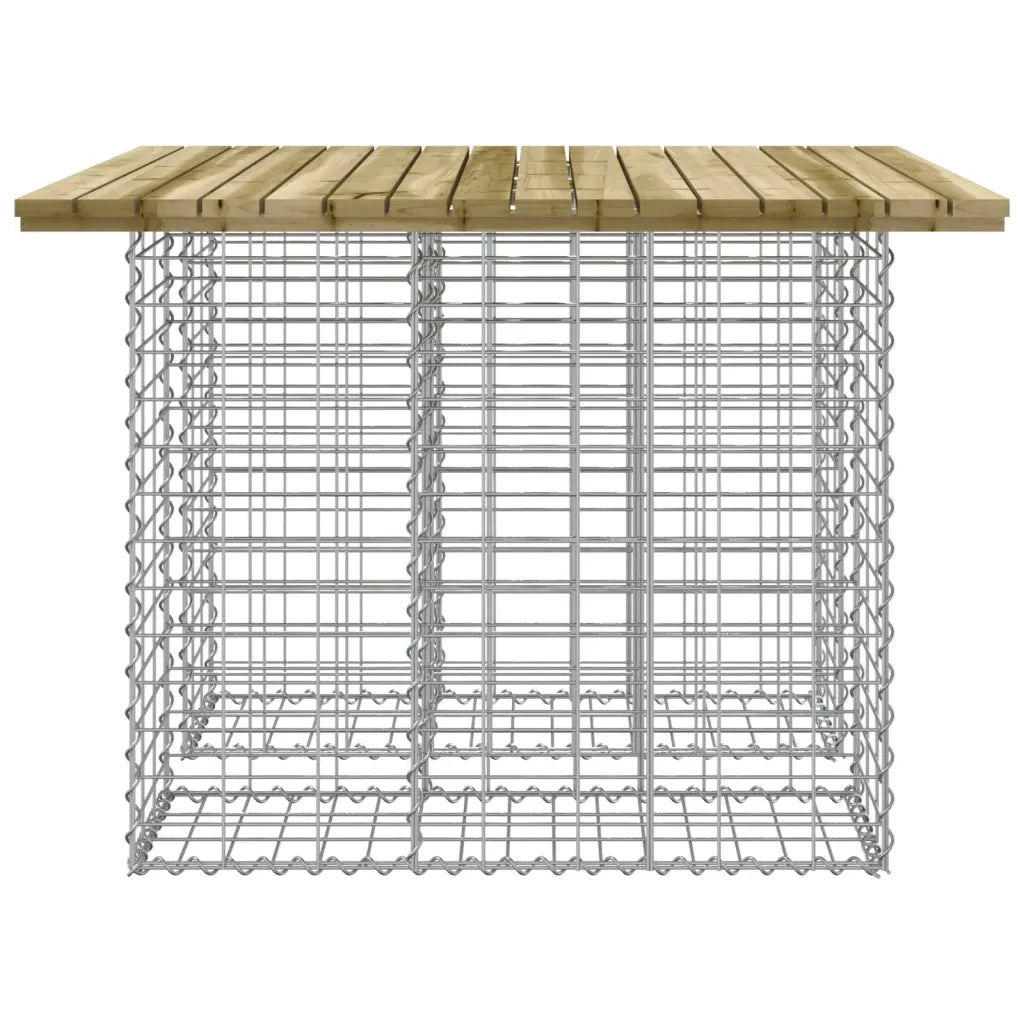 Tavolo da giardino in gabbione design 100x102x72 cm in legno di pino impregnato 834370