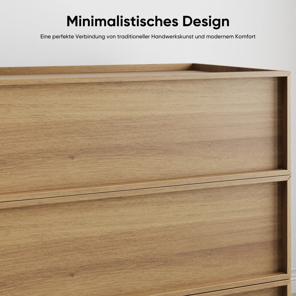 Cassettiera con 3 cassetti e guide in metallo - per soggiorno - 80×48×78 cm - rovere