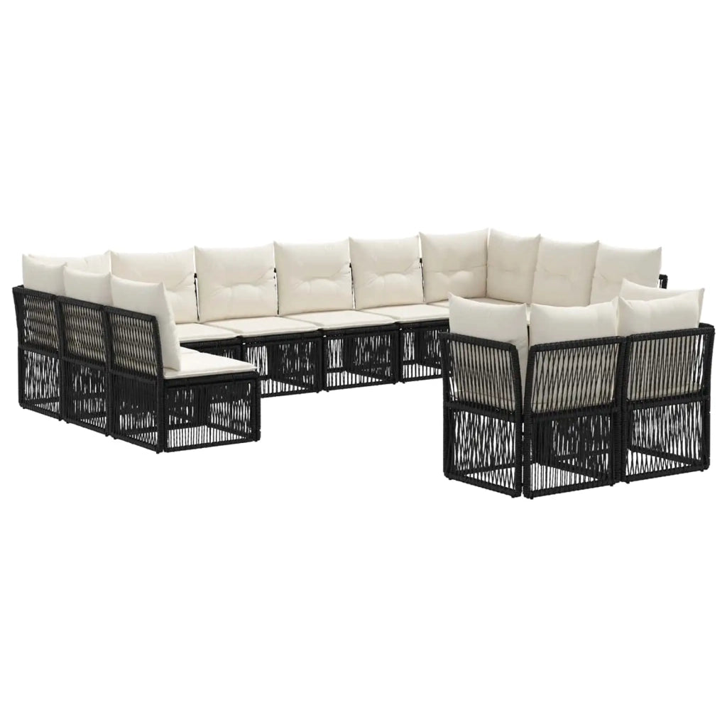 Set Divano da Giardino 12 pcs Nero polyrattan 3434398