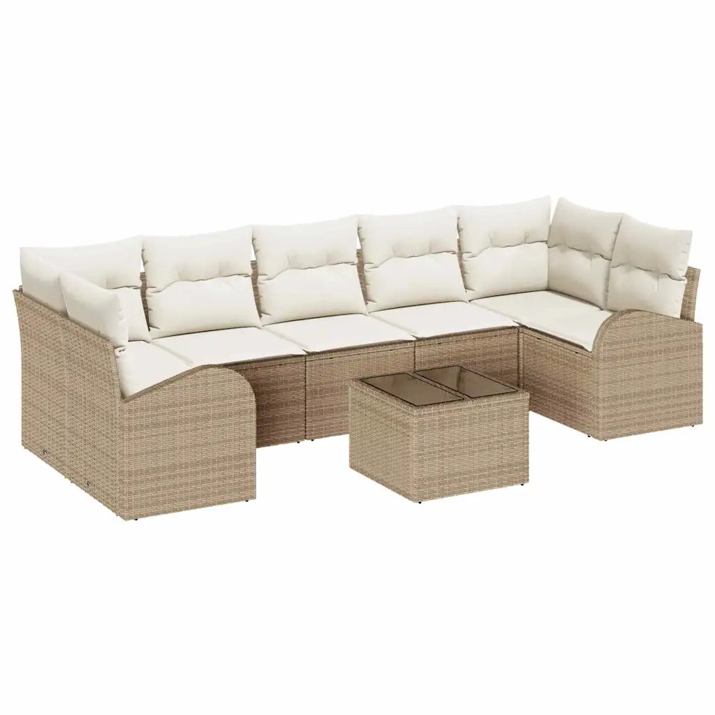 Set Divano da Giardino Beige 55 x 55 x 37 cm polyrattan