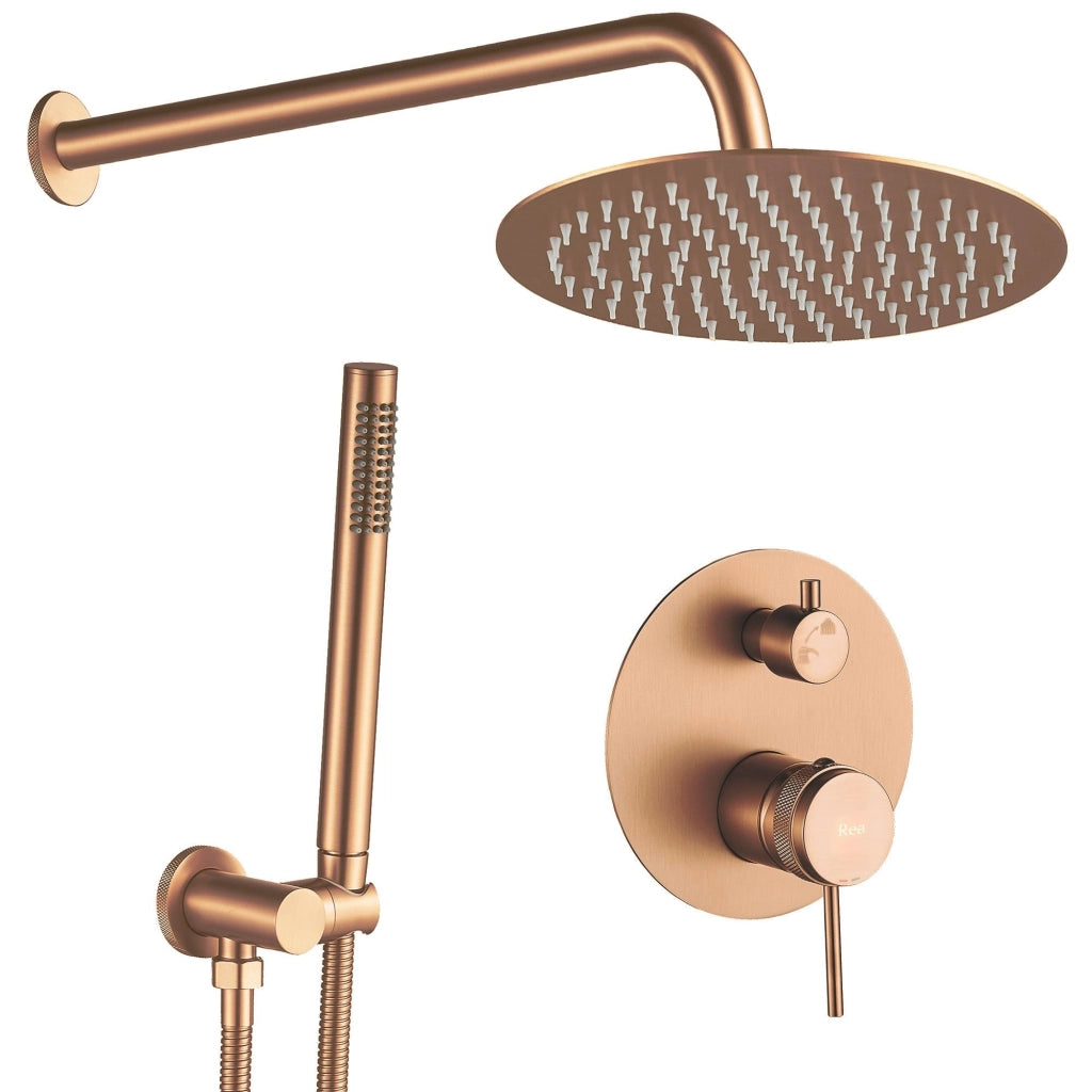 Set Doccia Da Incasso Rea Lungo Grip Brush Copper + Box