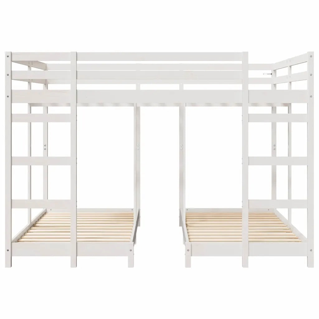 Struttura letto a castello triplo Bianco 160 x 200 cm