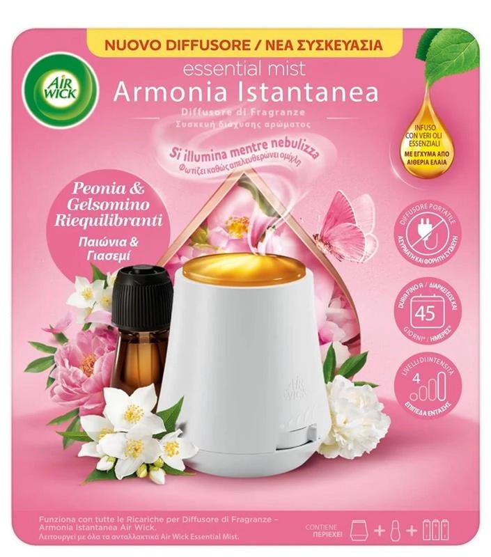 AIR WICK DEODORANTE AMBIENTE DIFFUSORE CON RICARICA 20ML PEONIA E GELSOMINO RIEQUILIBRANTI