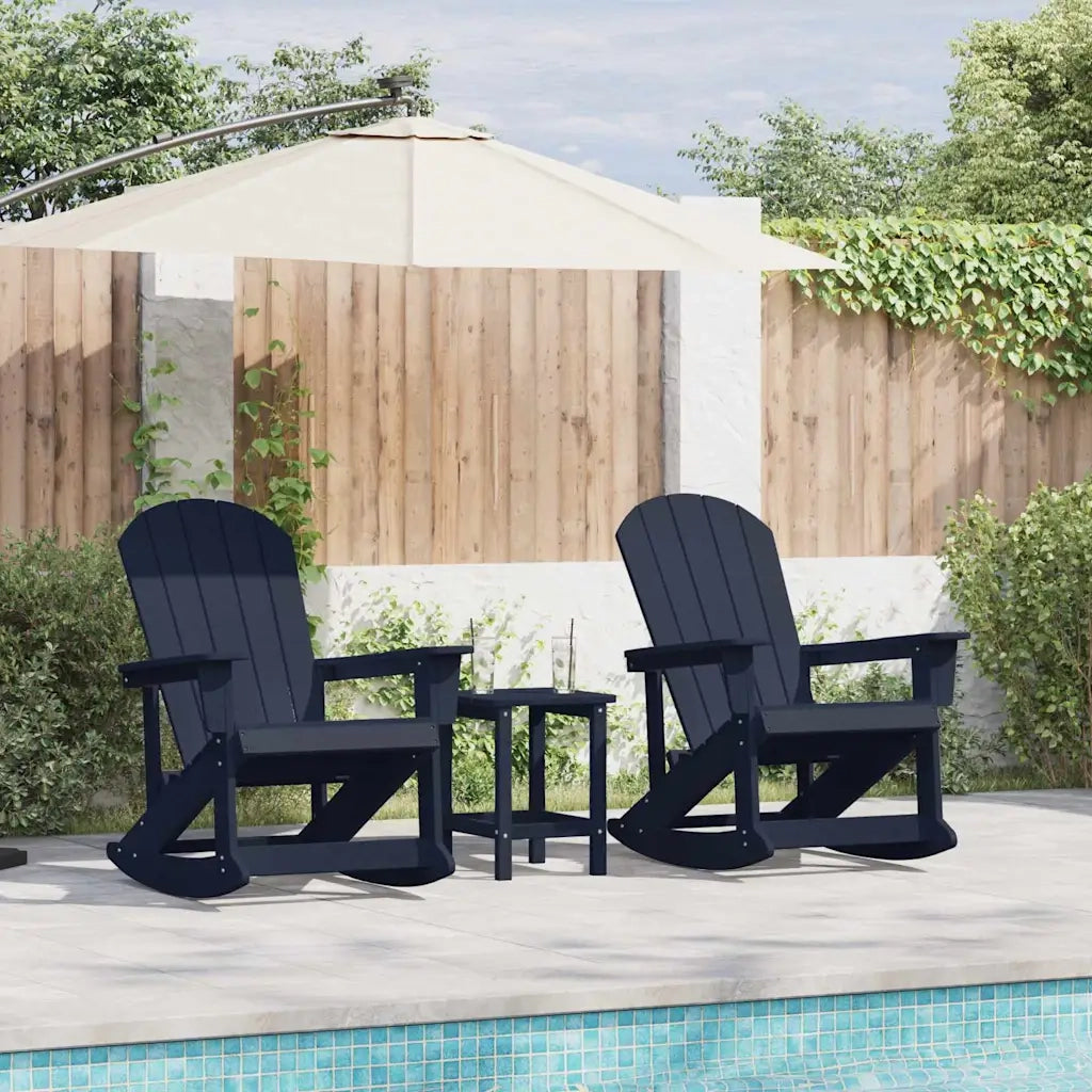 vidaXL Set Lounge da Giardino 3 pcs Blu marino HDPE
