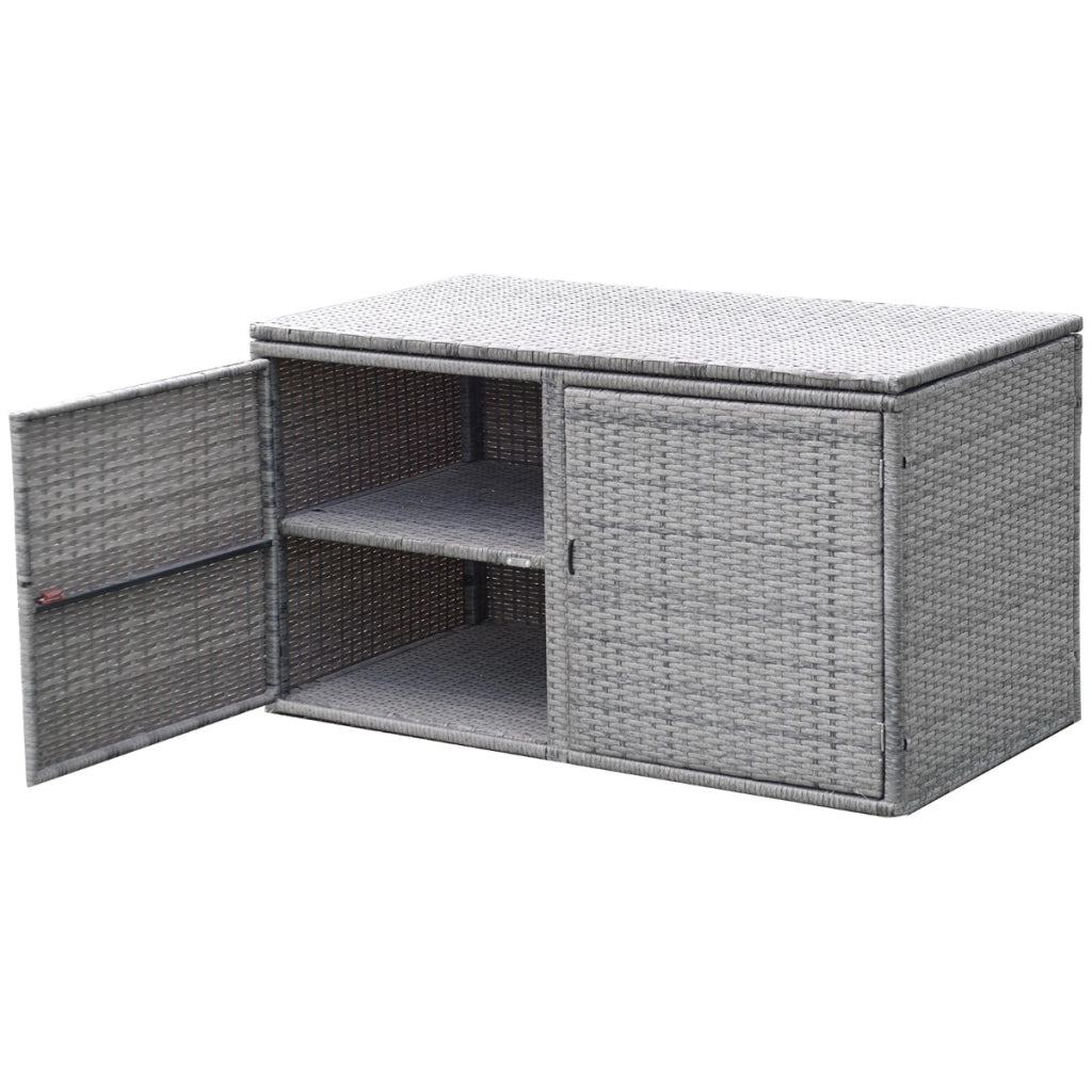Contenitore di stoccaggio con coperchio 2 ripiani telaio in acciaio-Box per conservazione di oggetti Grigio