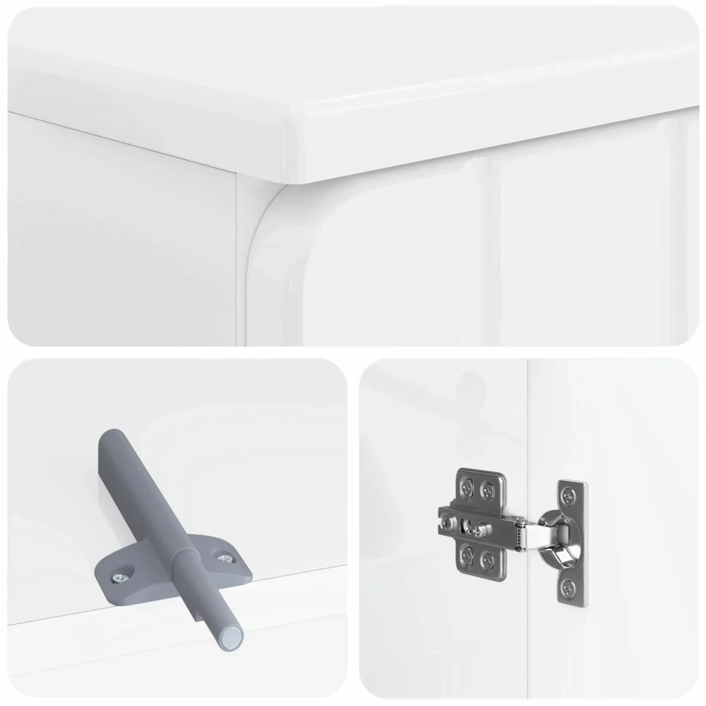 Set di armadietti da bagno in 3 pezzi ZWOLLE Bianco Lucido 3417436