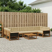 Set di divani da esterno con cuscino 8 pcs Naturale e Beige 3382416