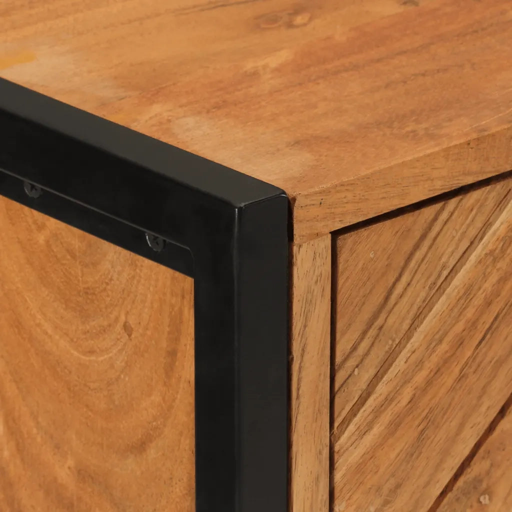 Mobile da Bagno 40x30x100 cm Legno Massello di Acacia e Ferro 372746