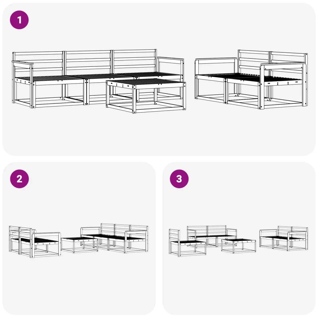 Set di divani da esterno 6 pcs Bianco 3386048