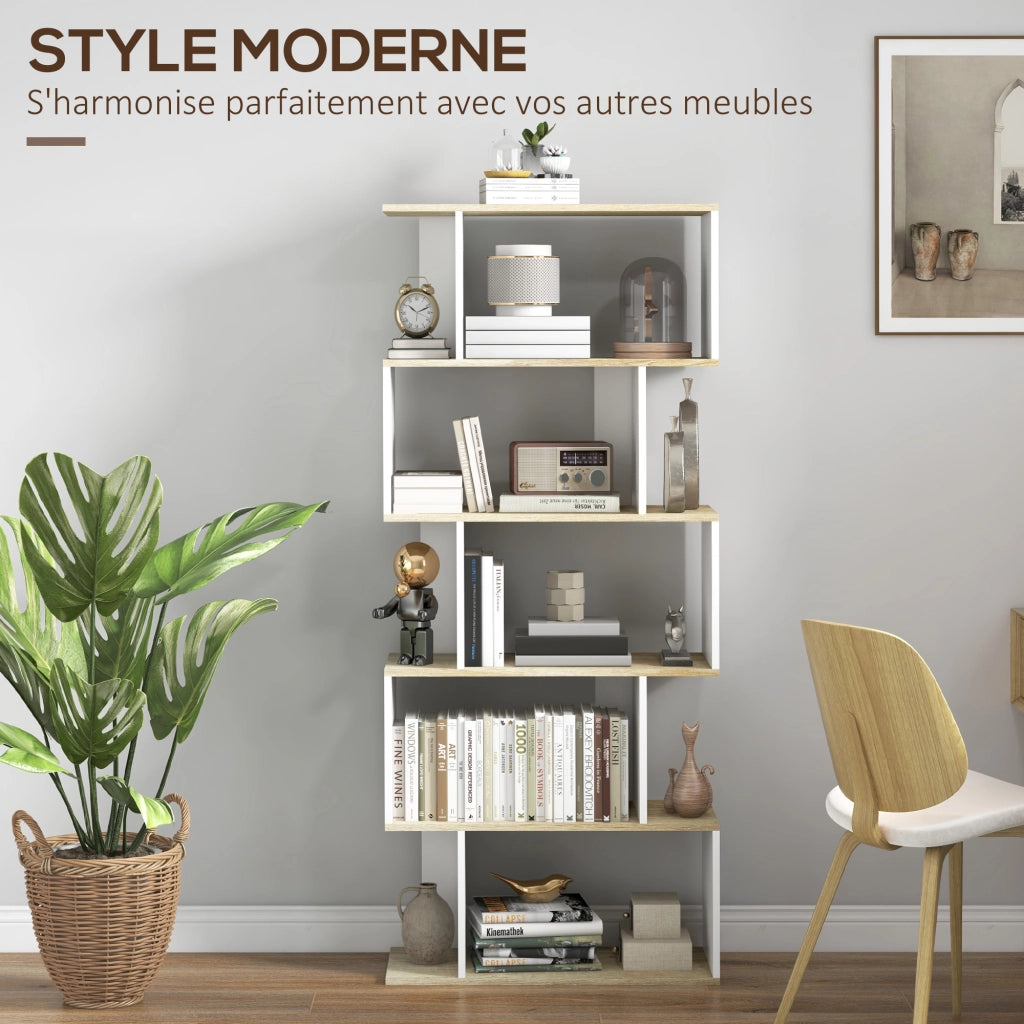 Libreria scandinava ¨C Xylo ¨C 5 ripiani legno bianco anti-ribaltamento 25kg