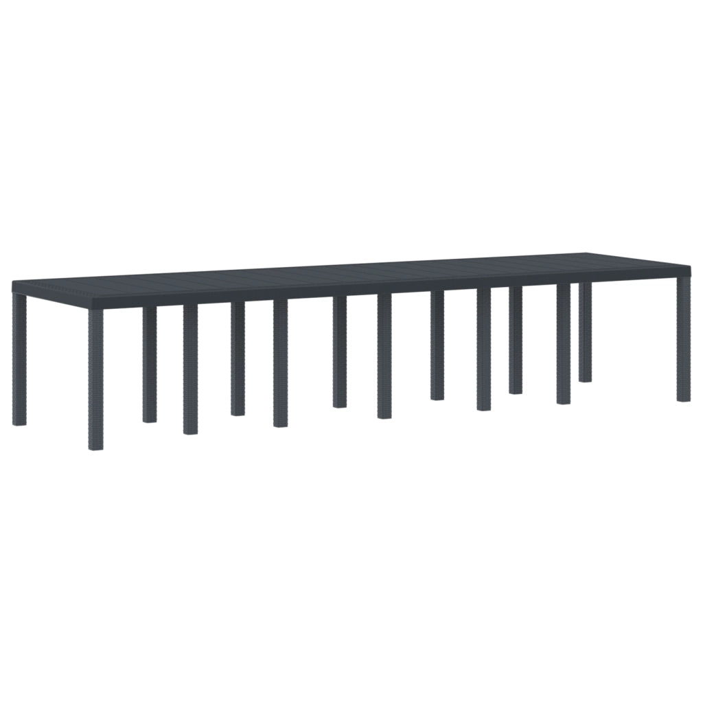 Set da Pranzo per Giardino  da 15 Pezzi con Cuscini Antracite Polyrattan