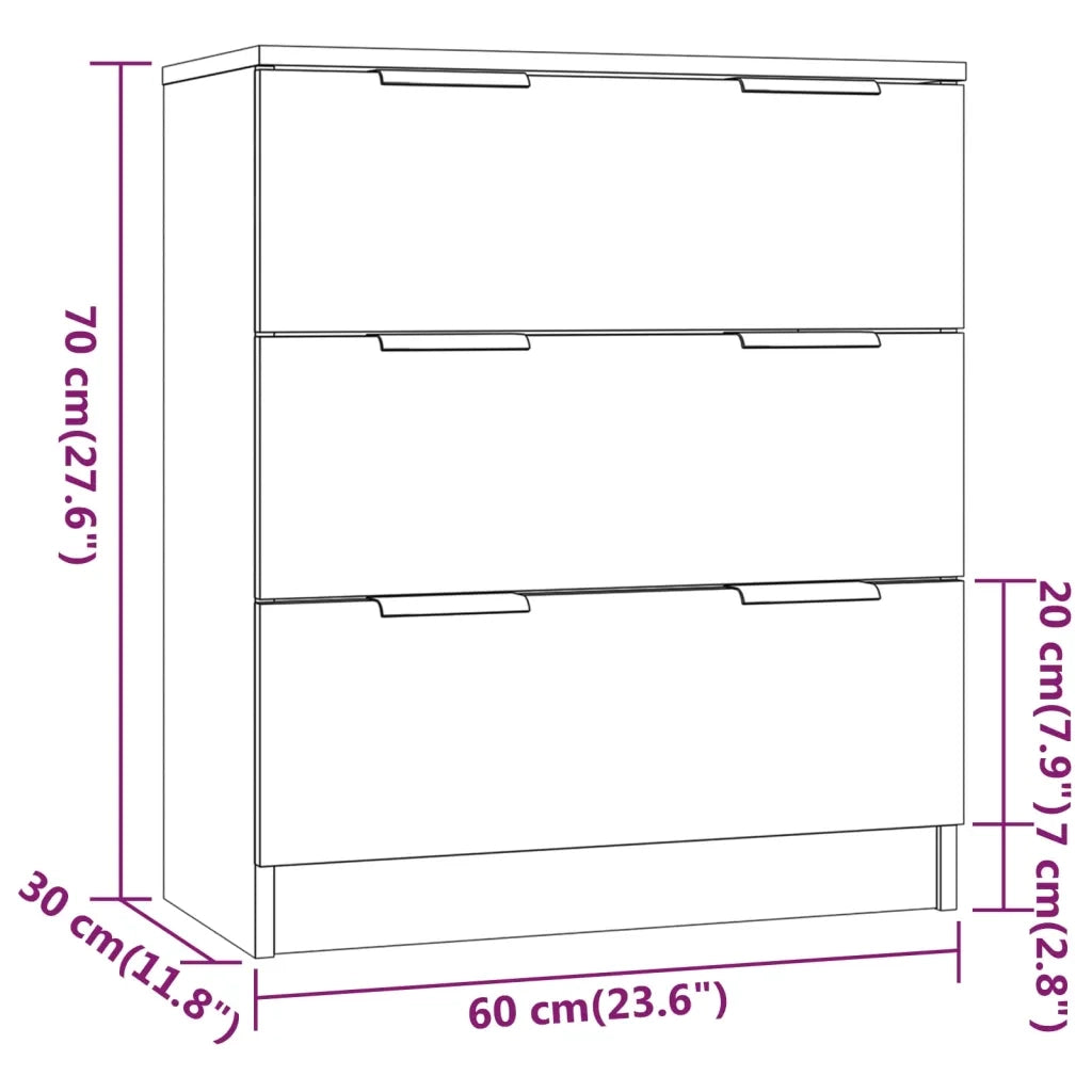 Credenze 3 pz Rovere Sonoma in Legno Multistrato 3115782