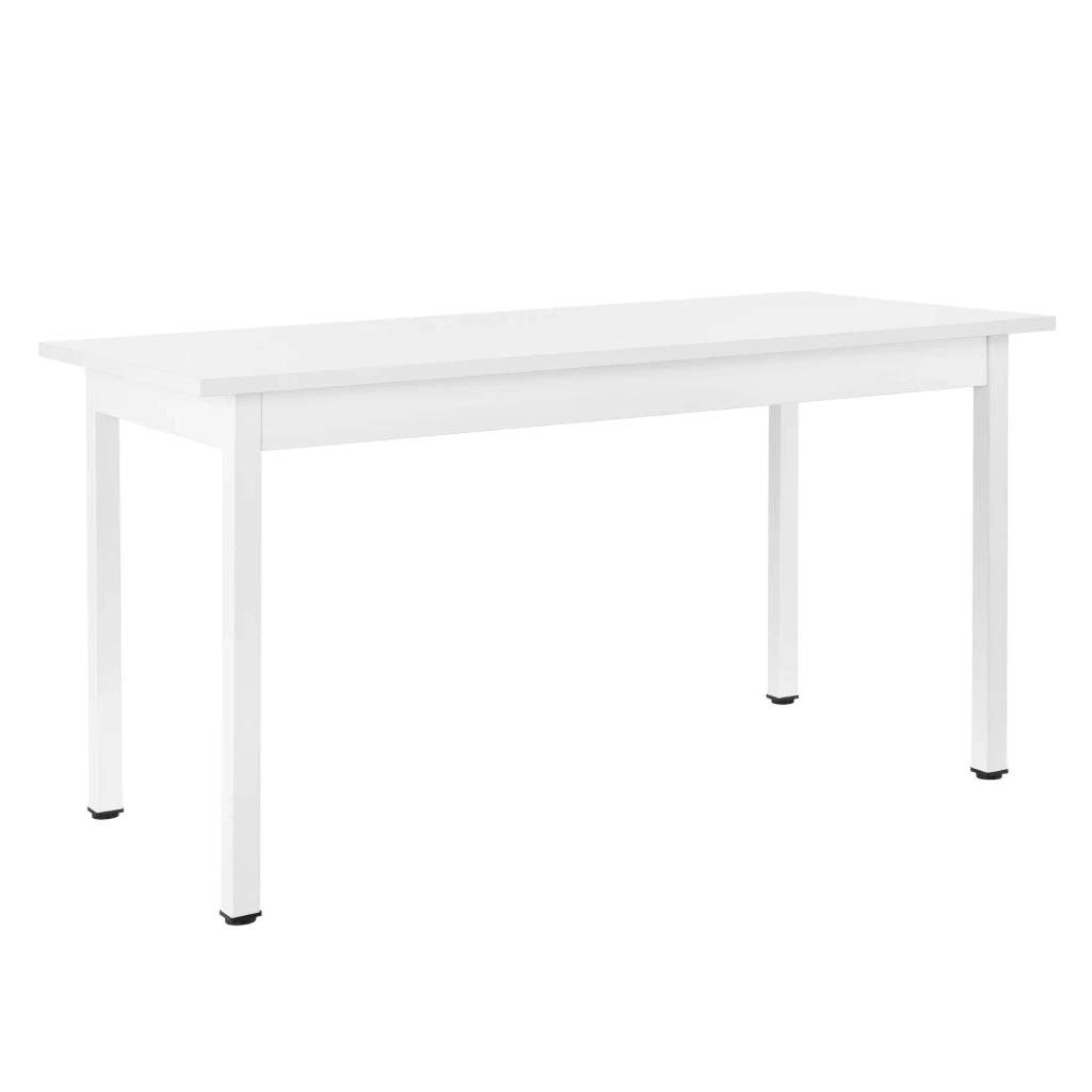 Tavolo da cucina scrivania MDF impiallacciato acciaio 140 cm bianco 03_0004294