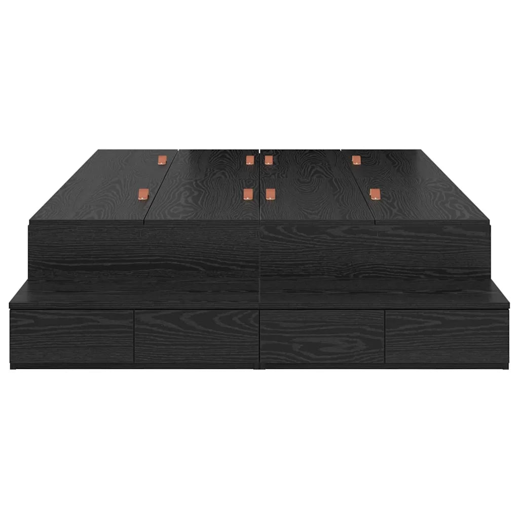 Struttura letto con contenitore con cassetto Rovere Nero 120 cm 3335686