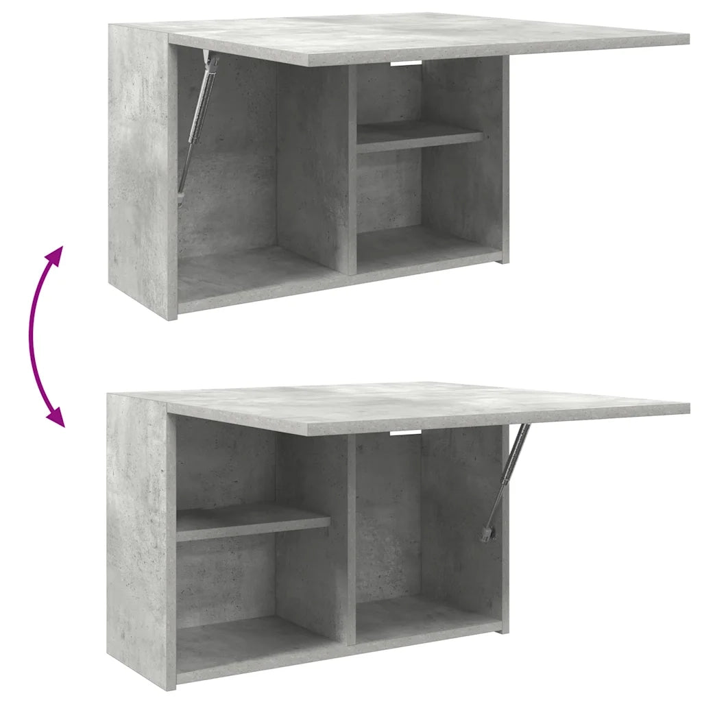 Armadietto da Bagno Grigio Cemento 60x25x40 cm in Truciolato