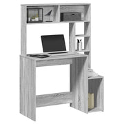 vidaXL Scrivania Mensole Grigio Sonoma 100x45x140 cm Legno Multistrato