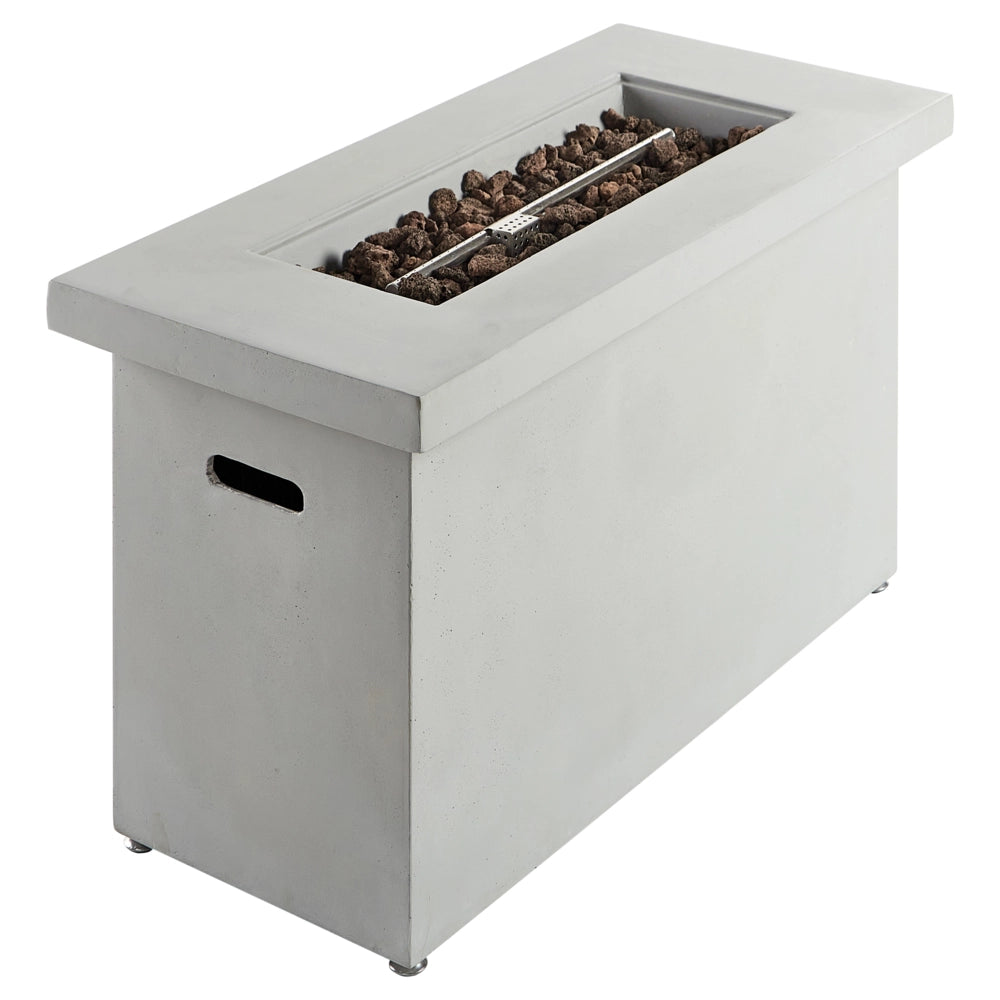 Braciere Focolare Grigio Chiaro 108 x 51 x 62 cm  Stufa da Esterno in GRC Accessorio Rettangolare per Giardino e Terrazza