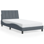 Letto singolo | Letto per adulti | Giroletto senza Materasso Hanko Grigio Scuro 100x200 cm Velluto