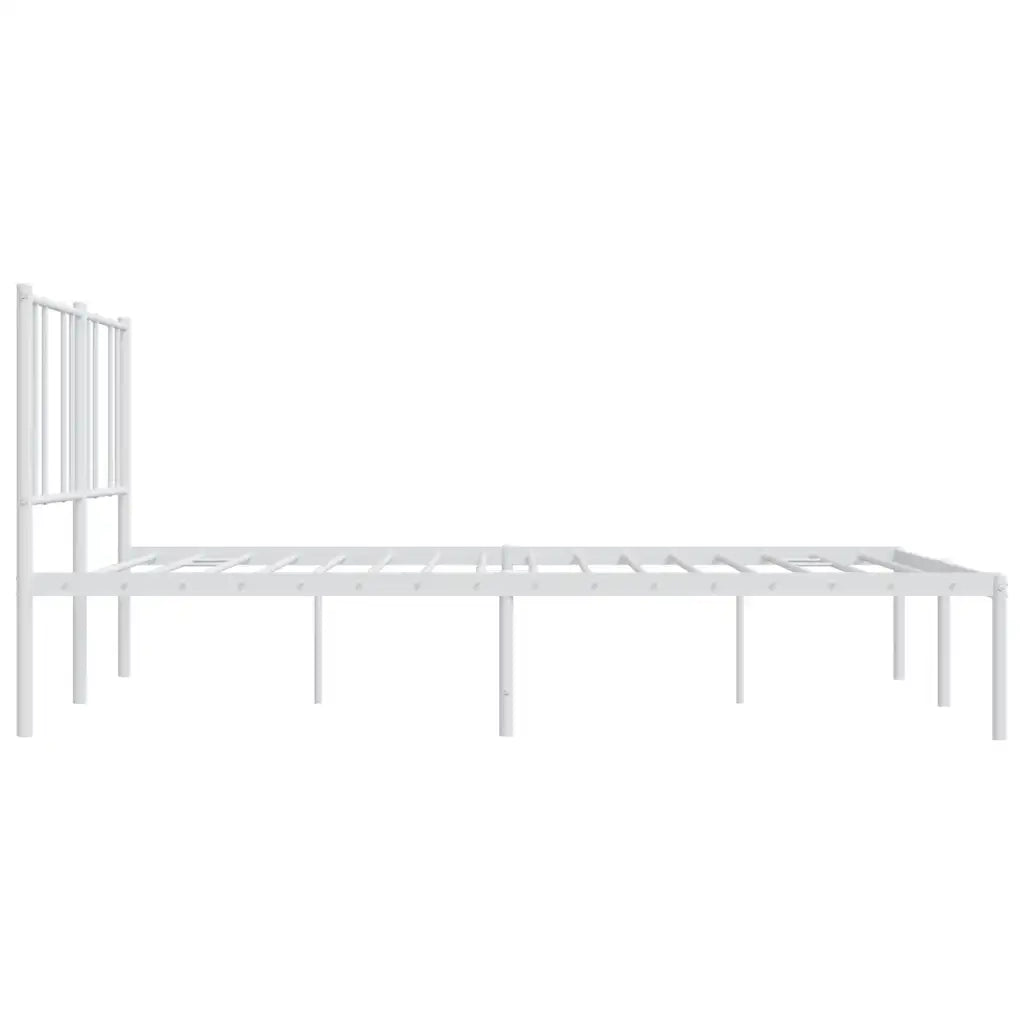 Giroletto con Testiera-Struttura Letto con testiera Metallo Bianco 200x200 cm 961237