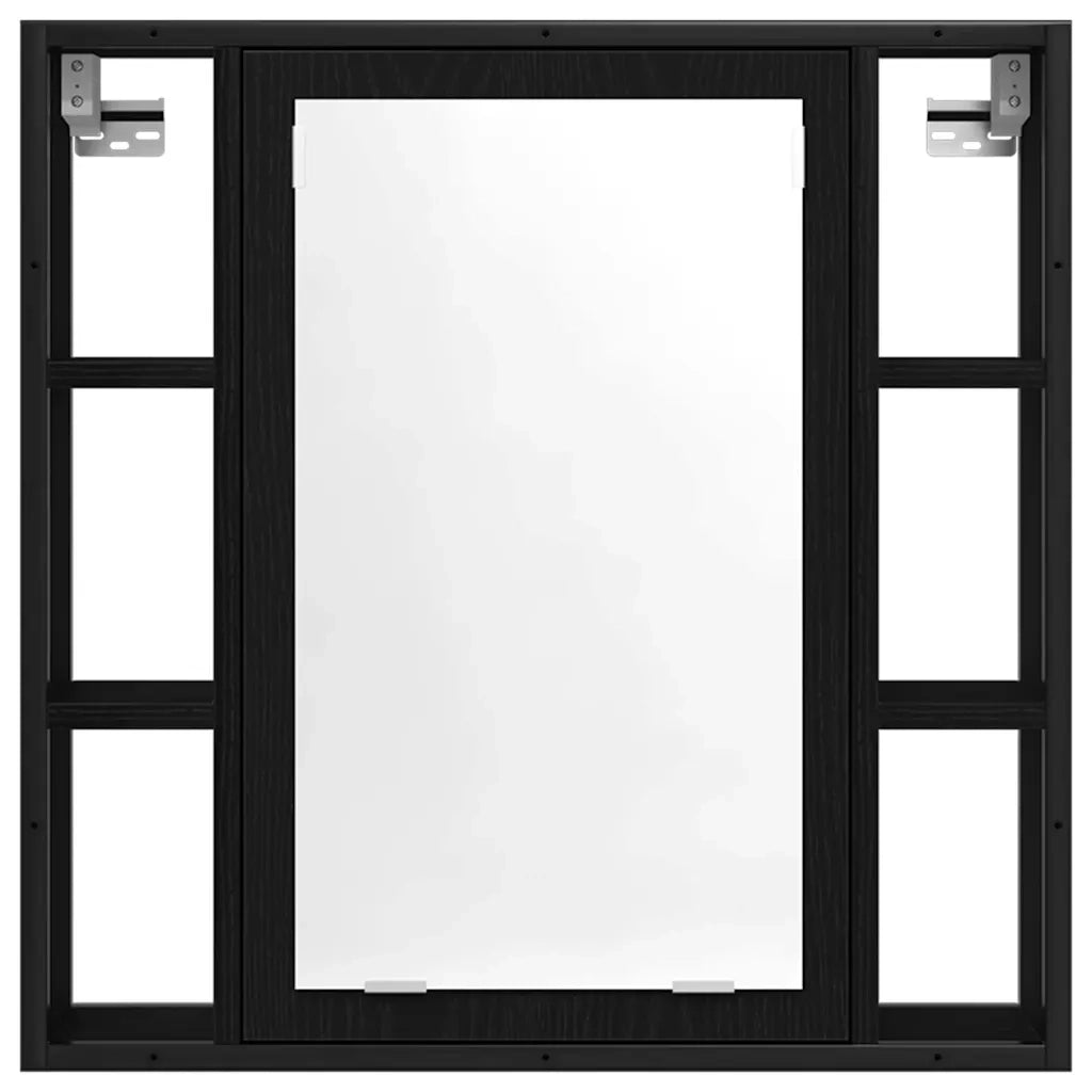 Set di mobili per il bagno 4 pcs Rovere Nero Legno multistrato 3334423