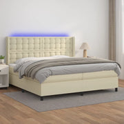 Giroletto a Molle con Materasso e LED Crema 200x200 cm cod mxl 62181