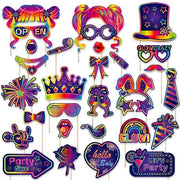 Accessori per Festa Neon - Decorazioni per Festa - Fotocabine Rekwisiti - 30 Stuks - Retro Anni 70/80/90 - Facili da Montare - Fotorekwisiti per Festa