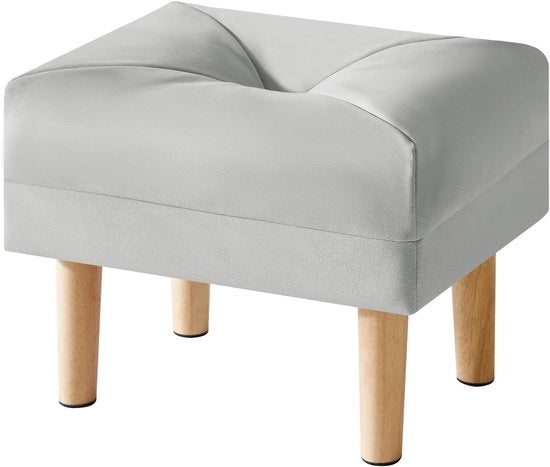 Piedistallo Basse - Sostegno Moderno Ottomano - 1 pezzo - Grigio - Pelle Simile - 40 x 29 x 32 cm