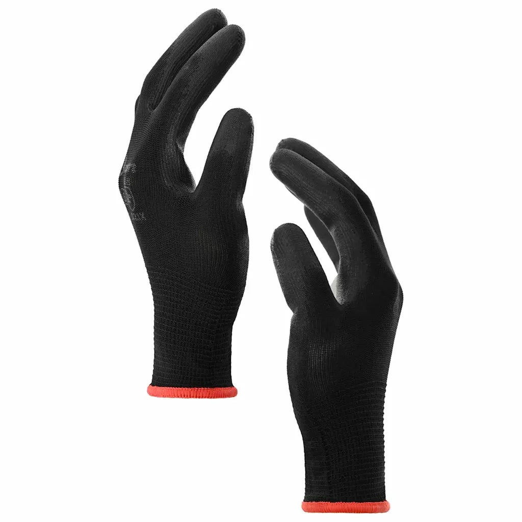 Guanti da Lavoro 24 pcs Nero 7 / S Poliestere 42020711