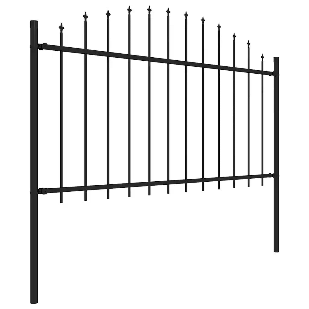 Recinzione da Giardino con Punta a Lancia in Acciaio 504x150 cm Nero 277732
