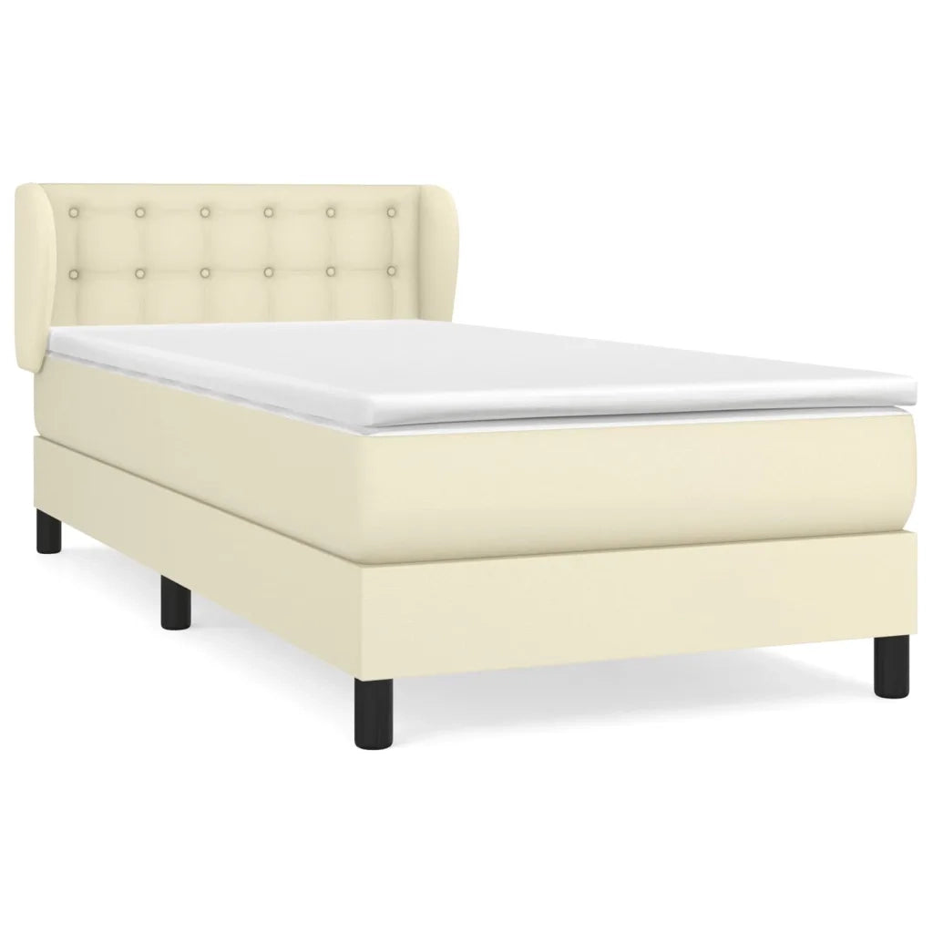 Giroletto a Molle con Materasso Crema 80x200 cm in Similpelle 3127279