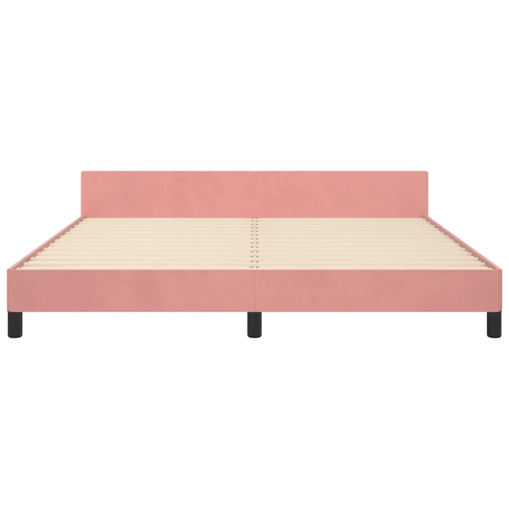 Giroletto con Testiera-Struttura Letto con testiera Rosa 180x200 cm in Velluto 272588