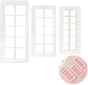 Confezione con 3 stampi a forma di biscotto, forme geometriche, stampi a forma di biscotto quadrato, multi-forme geometrica per fondant e dolci