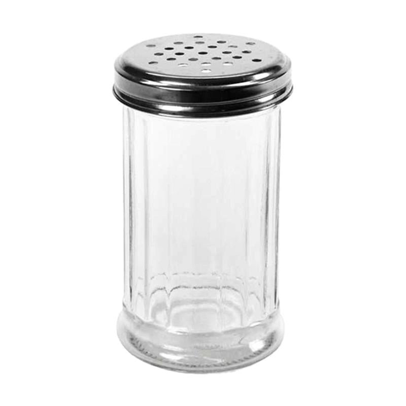 SPARGITORE IN VETRO TRASPARENTE DOSATORE IN ACCIAIO MULTIUSO DA CUCINA 8X14H CM