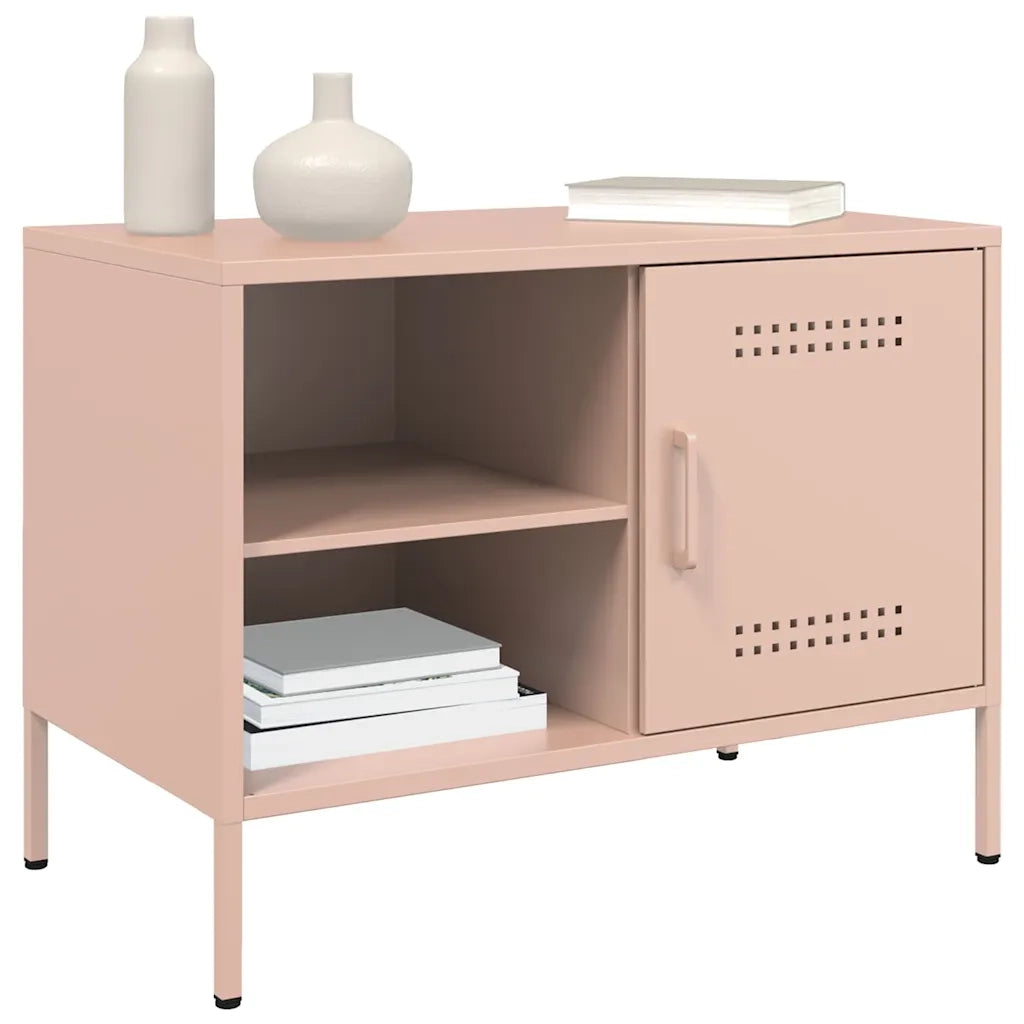 Mobili TV 2pz Rosa 68x39x50,5 cm in Acciaio 842997