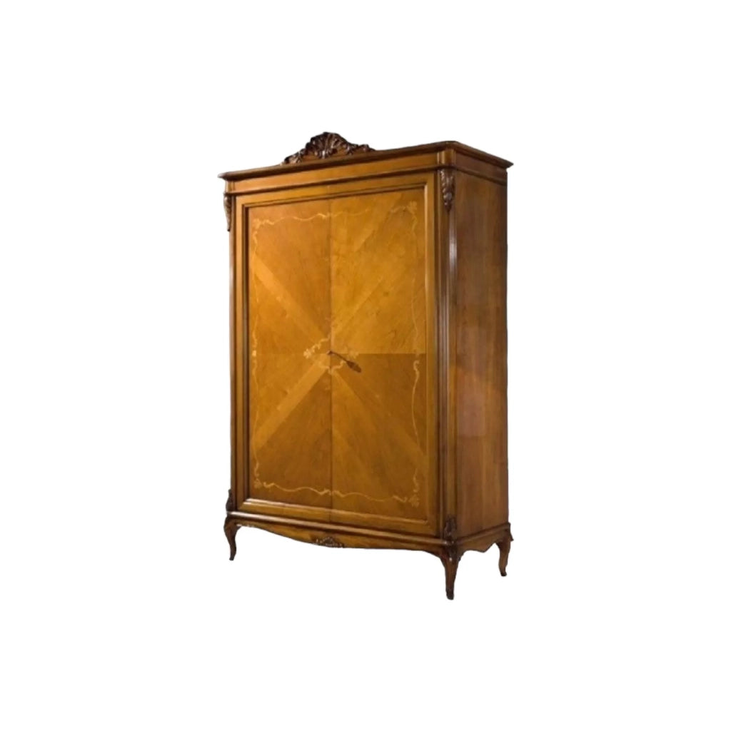 Armadio 2 porte classico in legno finitura bassano l.132 p.59 h.202 - Mobili 2G