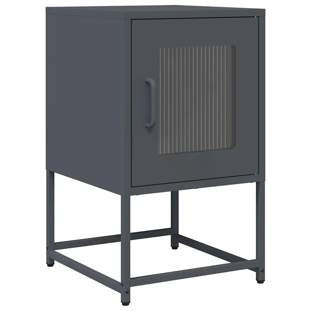 Comodino Antracite 36x39x60,5 cm in Acciaio Laminato a Freddo 853328