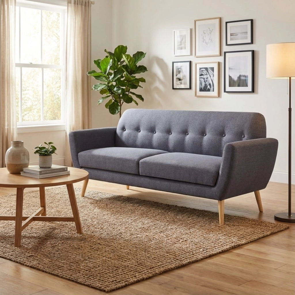Divano tre posti Scandinavo in Tessuto cm 193x79x86 - SILENTE
