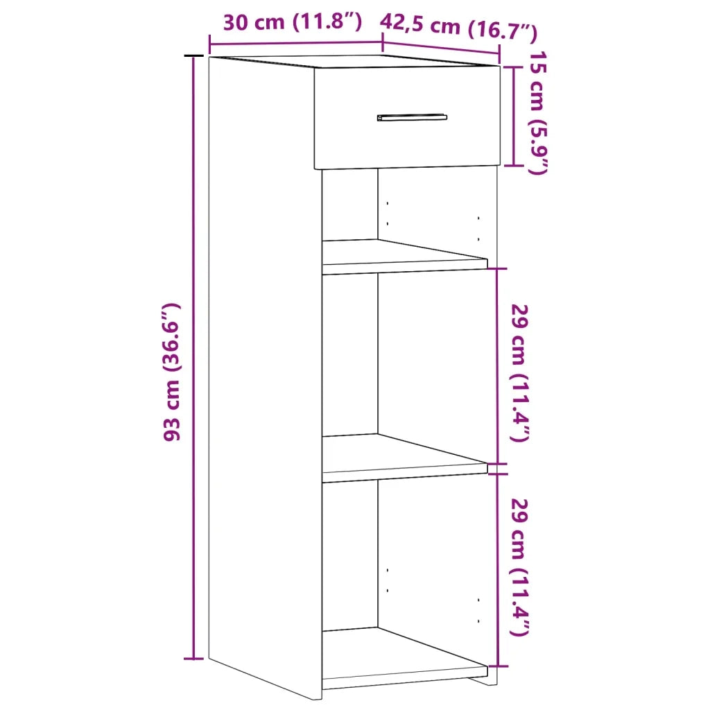 vidaXL Credenza Rovere Marrone 30x42,5x93 cm in Legno Multistrato