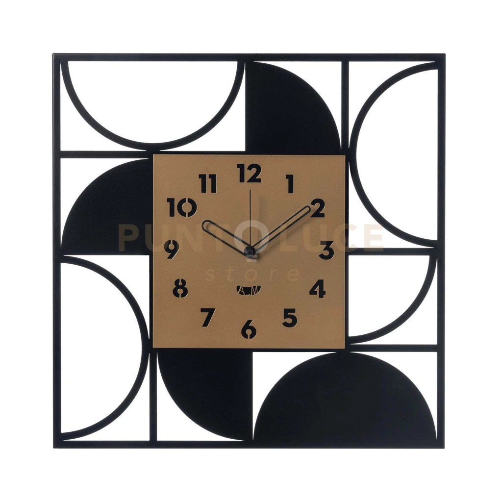 Orologio da parete di design Glam Nero,oro laccato