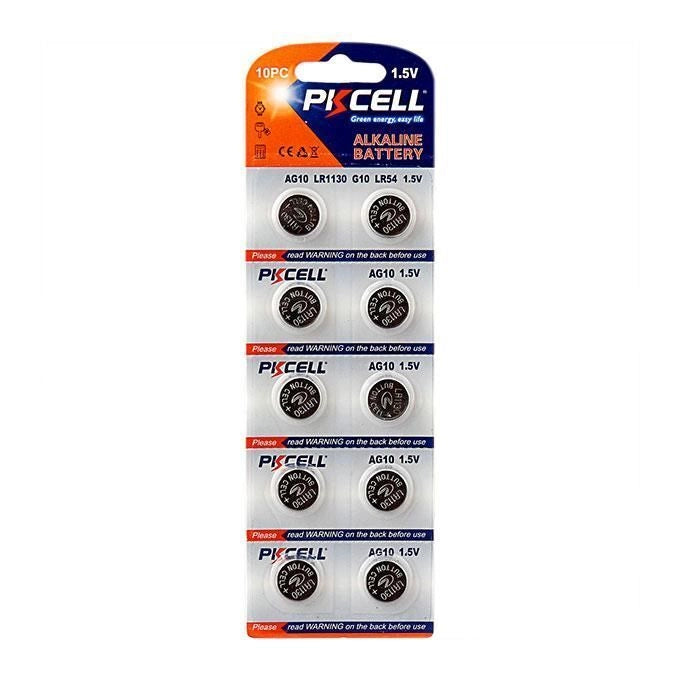 Pkcell batterie alcaline AG10 blister 10 pezzi