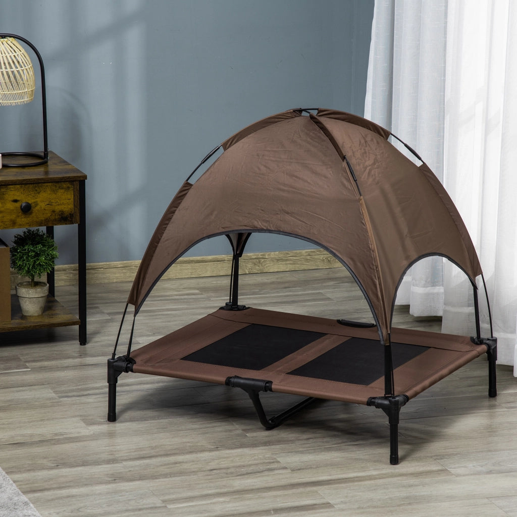 Letto per cani con baldacchino ¨C zephmum ¨C grigio 92x76x90 cm
