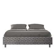 Letto Sommier imbottito Matrimoniale 160x200 cm tessuto Era Azelia - Con rete,Blu