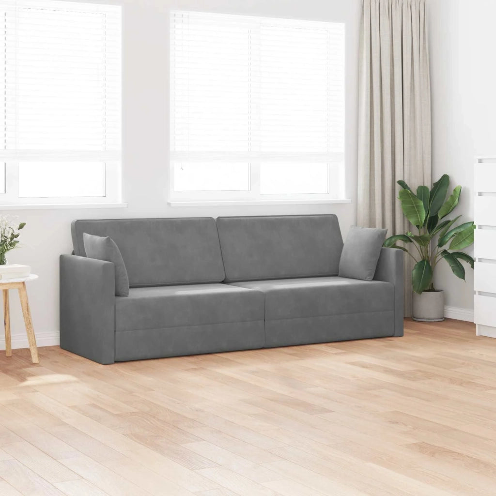 Divano-letto da pavimento Grigio scuro 213 x 70 x 77 cm Velluto 4106727