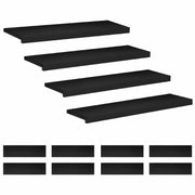 Tappeti per scale 12 pz 100 x 25 x 2 cm Nero 3446391