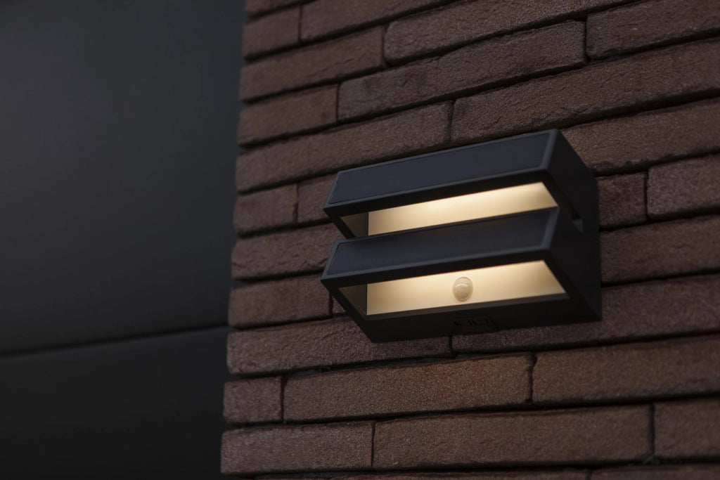 Applique solare LED PIR IP54 grigio scuro BARLO Lutec