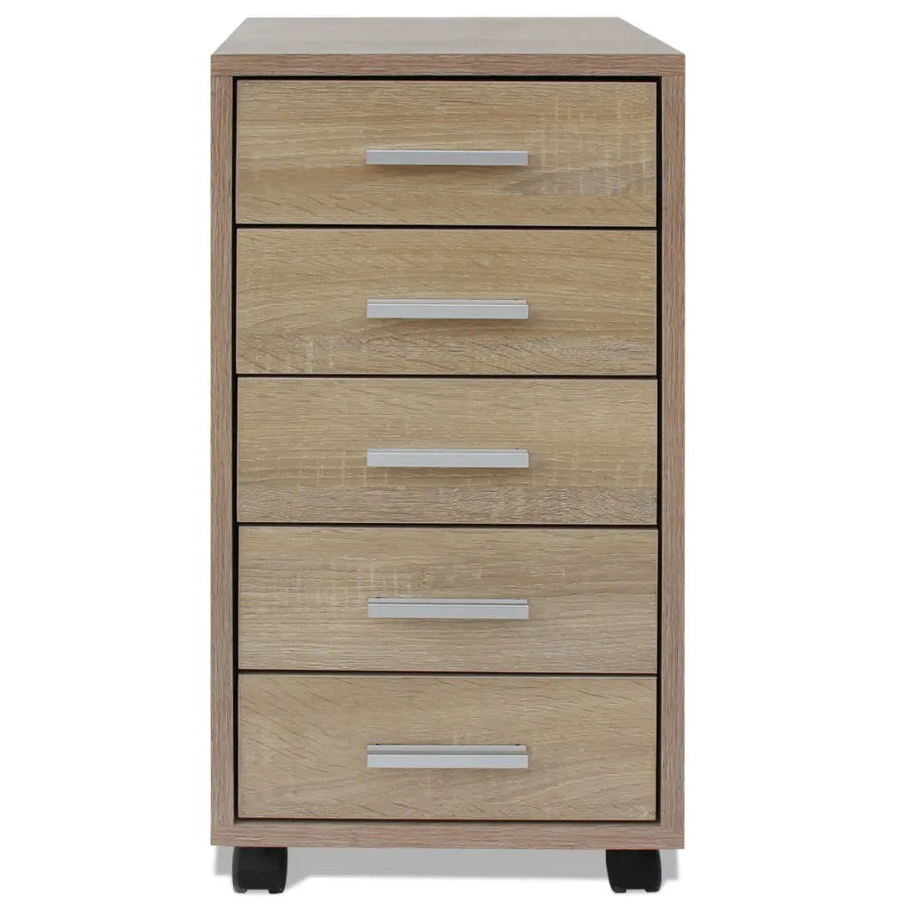 Cassettiera da Ufficio con Ruote 5 Cassetti Rovere cod mxl 70696