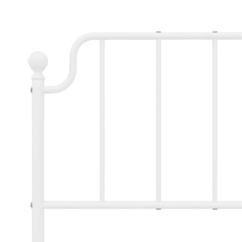 Letto matrimoniale | Letto per adulti | Giroletto con Testiera Metallo Bianco 135x190 cm