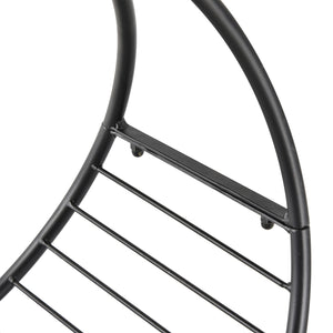 Portalegna per Camino 45x29,5x47 cm in Ferro Battuto  Nero