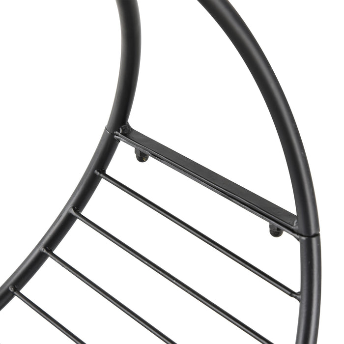 Portalegna per Camino 45x29,5x47 cm in Ferro Battuto  Nero