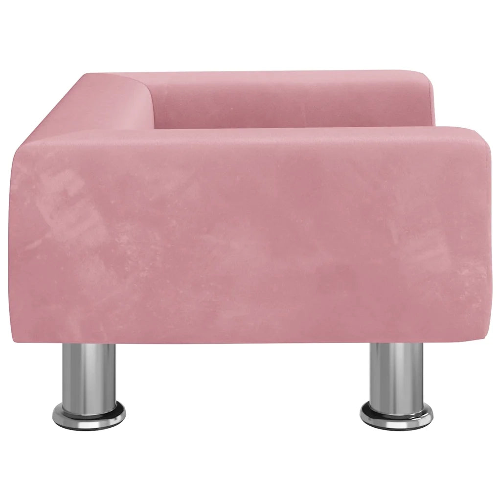Divano per Bambini Rosa 50x40x26,5 cm in Velluto